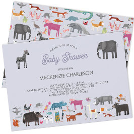Invitación Baby Shower de animales