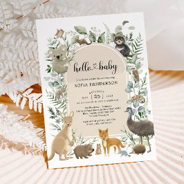 Invitación Baby Shower de animales australianos de Boho Sage