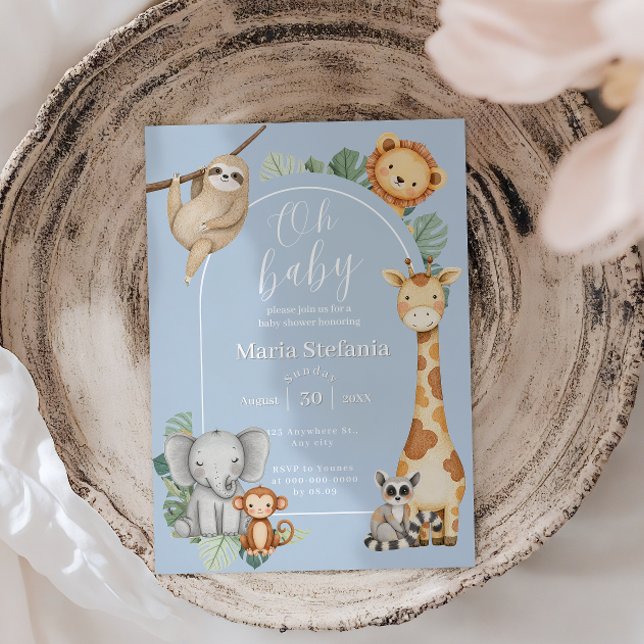 Invitación Baby Shower de animales azúcares de la selva tropi (Subido por el creador)