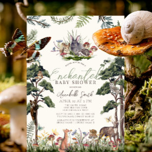Invitación Baby Shower de animales boscosos encantados