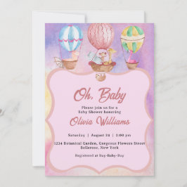 Invitación Baby Shower de animales de color de agua