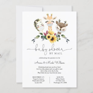 Invitación Baby Shower de Animales de Distancia Social por Co