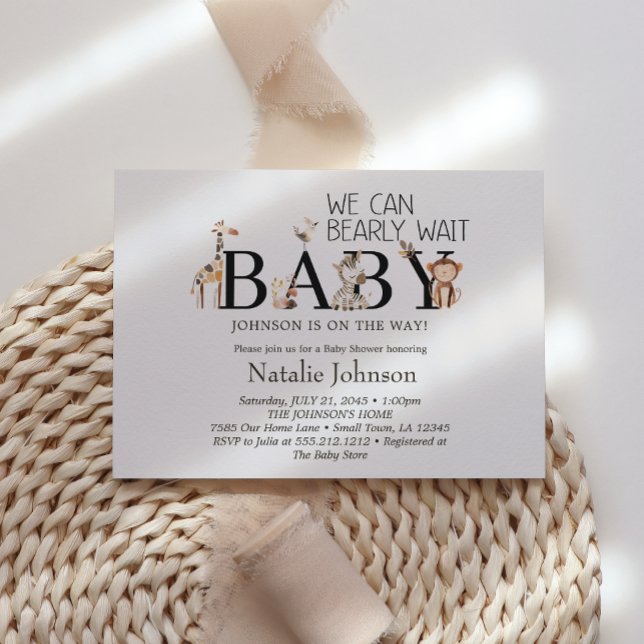 Invitación Baby Shower de animales de la guardería del zoológ (Subido por el creador)