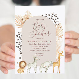 Invitación Baby Shower de animales de la jungla de safari en 