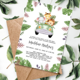 Invitación Baby Shower de animales de la jungla de Safari mat