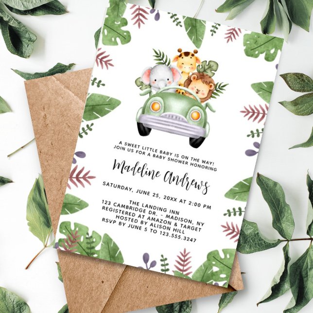 Invitación Baby Shower de animales de la jungla de Safari mat (Subido por el creador)
