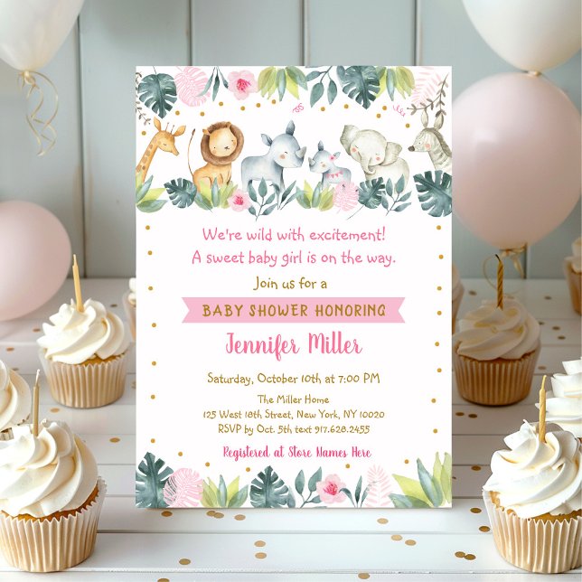 Invitación Baby Shower de animales de la jungla de safari ros (Subido por el creador)