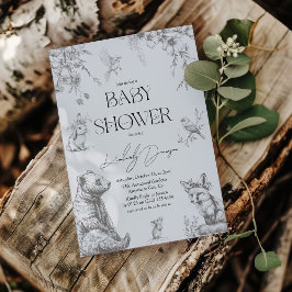 Invitación Baby Shower de animales de la selva antigua