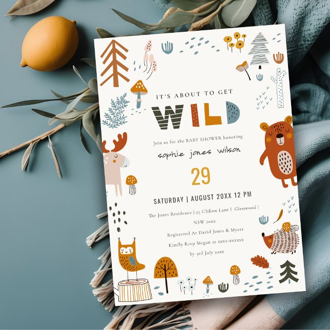 Invitación Baby Shower de animales de la selva tropical de Sc (Subido por el creador)