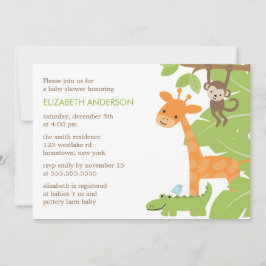 Invitación Baby Shower de animales de Safari de la jungla