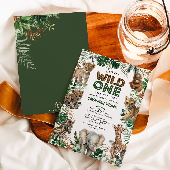 Invitación Baby Shower de animales de Safari de la Selva Trop (Subido por el creador)