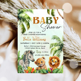 Invitación Baby Shower de animales de Safari de la Selva Trop