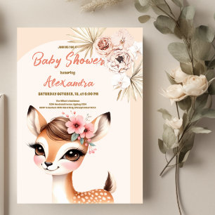 Invitación Baby Shower de animales de Safari de renos Boho