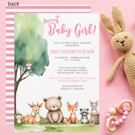 Invitación Baby Shower de animales de Woodland
