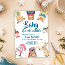 Baby Shower De Animales De Woodland De Invierno De