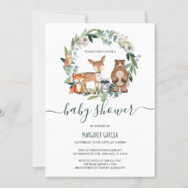 Invitación Baby Shower de animales de Woodland neutrales de g