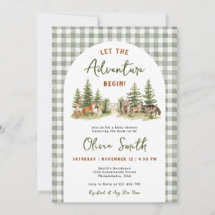 Invitación Baby Shower de Animales del Bosque