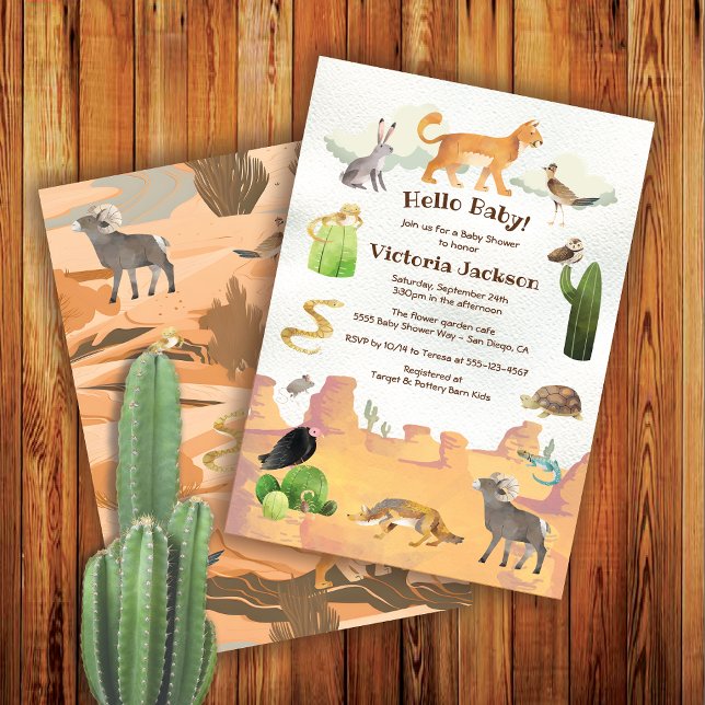 Invitación Baby Shower de animales del cañón del desierto (Subido por el creador)