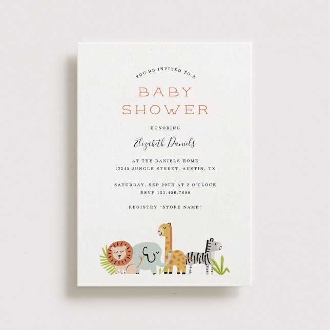 Invitación Baby Shower de Animales del Zoológico Pequeño (Subido por el creador)