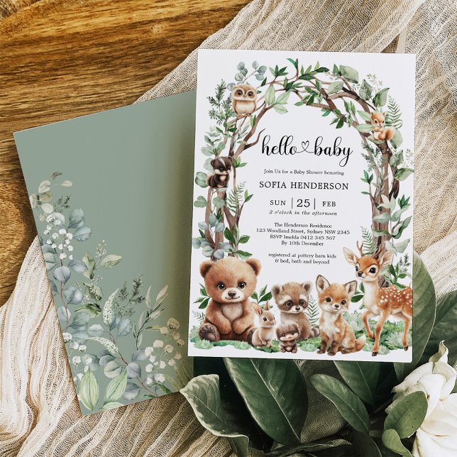 Invitación Baby Shower de Animales Forestales de Woodland (Subido por el creador)