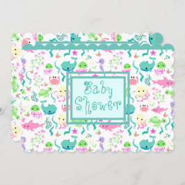 Invitación Baby Shower de animales marinos