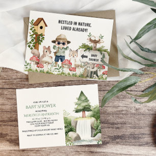 Invitación Baby Shower de animales para amar a la naturaleza