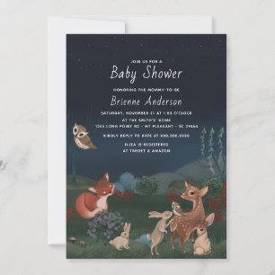 Invitación Baby Shower De Animales Rústicos De Woodland