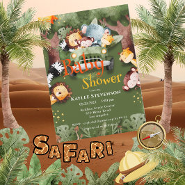 Invitación Baby Shower de animales Safari de los Amigos de lo