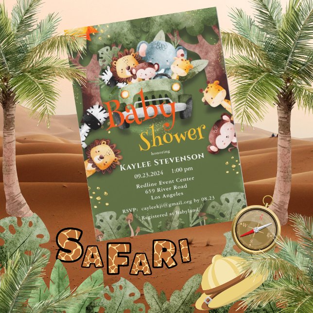 Invitación Baby Shower de animales Safari de los Amigos de lo (Subido por el creador)