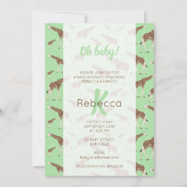 Invitación Baby Shower de animales salvajes de la jungla de j
