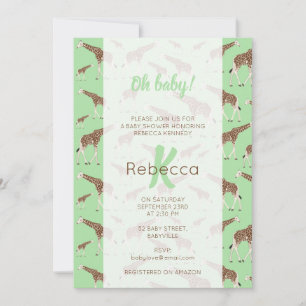 Invitación Baby Shower de animales salvajes de la jungla de j