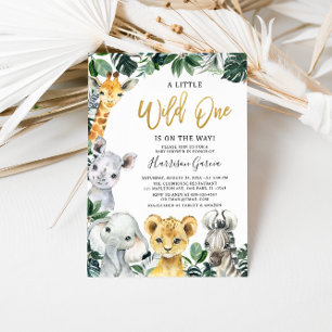 Invitación Baby Shower de animales salvajes de la jungla de u