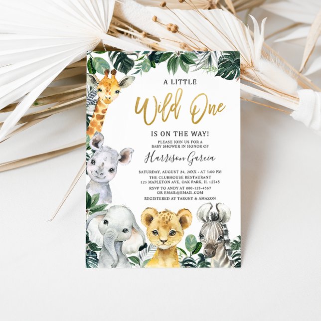 Invitación Baby Shower de animales salvajes de la jungla de u (Subido por el creador)
