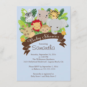 Invitación Baby Shower de animales salvajes de la jungla mode