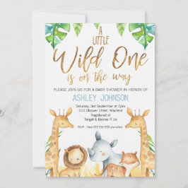 Invitación Baby Shower de animales salvajes de un 