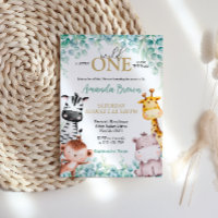Invitación Baby Shower de animales salvajes de un 
