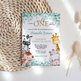 Invitación Baby Shower de animales salvajes de un