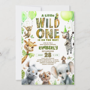 Invitación Baby Shower de animales salvajes de un