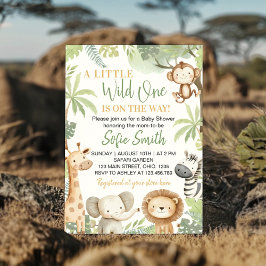 Invitación Baby Shower de animales salvajes de un Safari