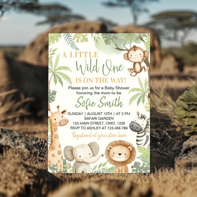 Invitación Baby Shower de animales salvajes de un Safari (Subido por el creador)