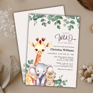 Invitación Baby Shower de animales salvajes de un Safari