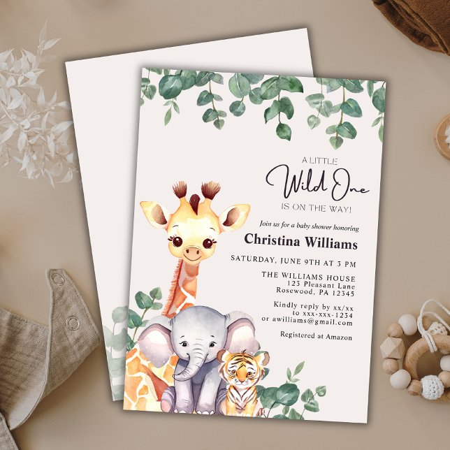 Invitación Baby Shower de animales salvajes de un Safari (Subido por el creador)