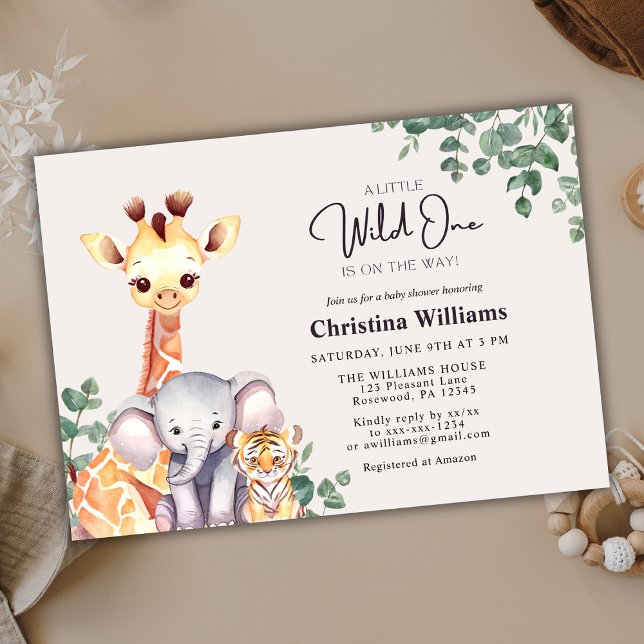Invitación Baby Shower de animales salvajes de un Safari (Subido por el creador)
