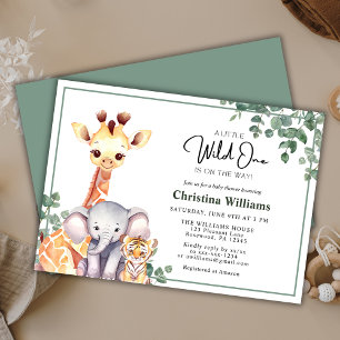 Invitación Baby Shower de animales salvajes de un Safari
