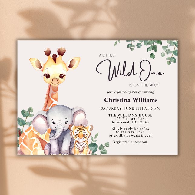 Invitación Baby Shower de animales salvajes de un Safari (Subido por el creador)