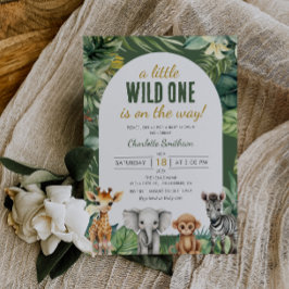 Invitación Baby Shower de animales salvajes de un Safari