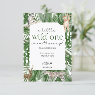 Invitación Baby Shower de animales silvestres de u