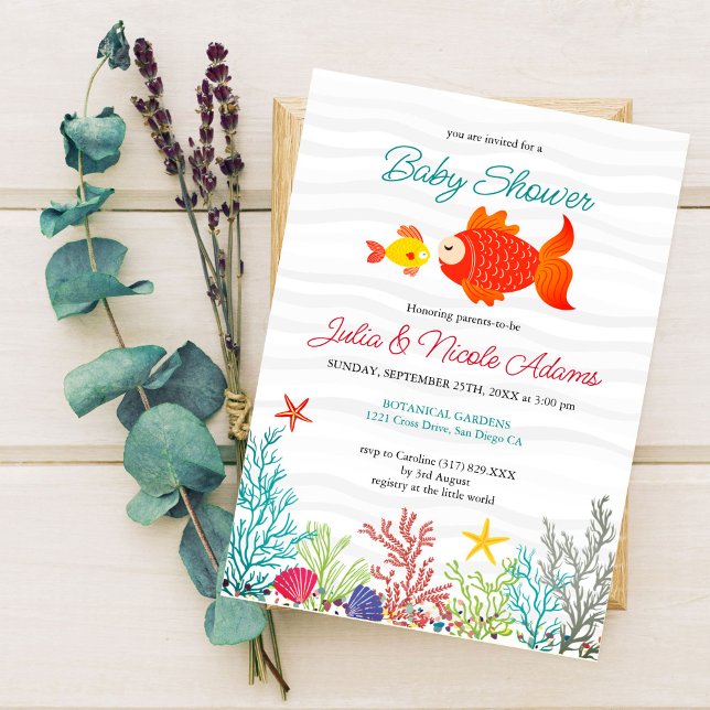 Invitación Baby Shower de animales submarinos de mar limpio (Subido por el creador)