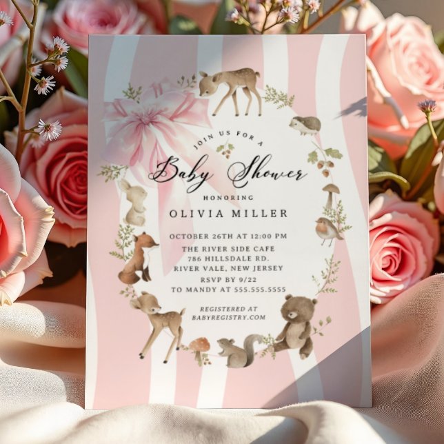 Invitación Baby Shower de animales Woodland modernos (Subido por el creador)