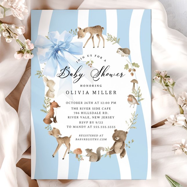 Invitación Baby Shower de animales Woodland modernos (Subido por el creador)